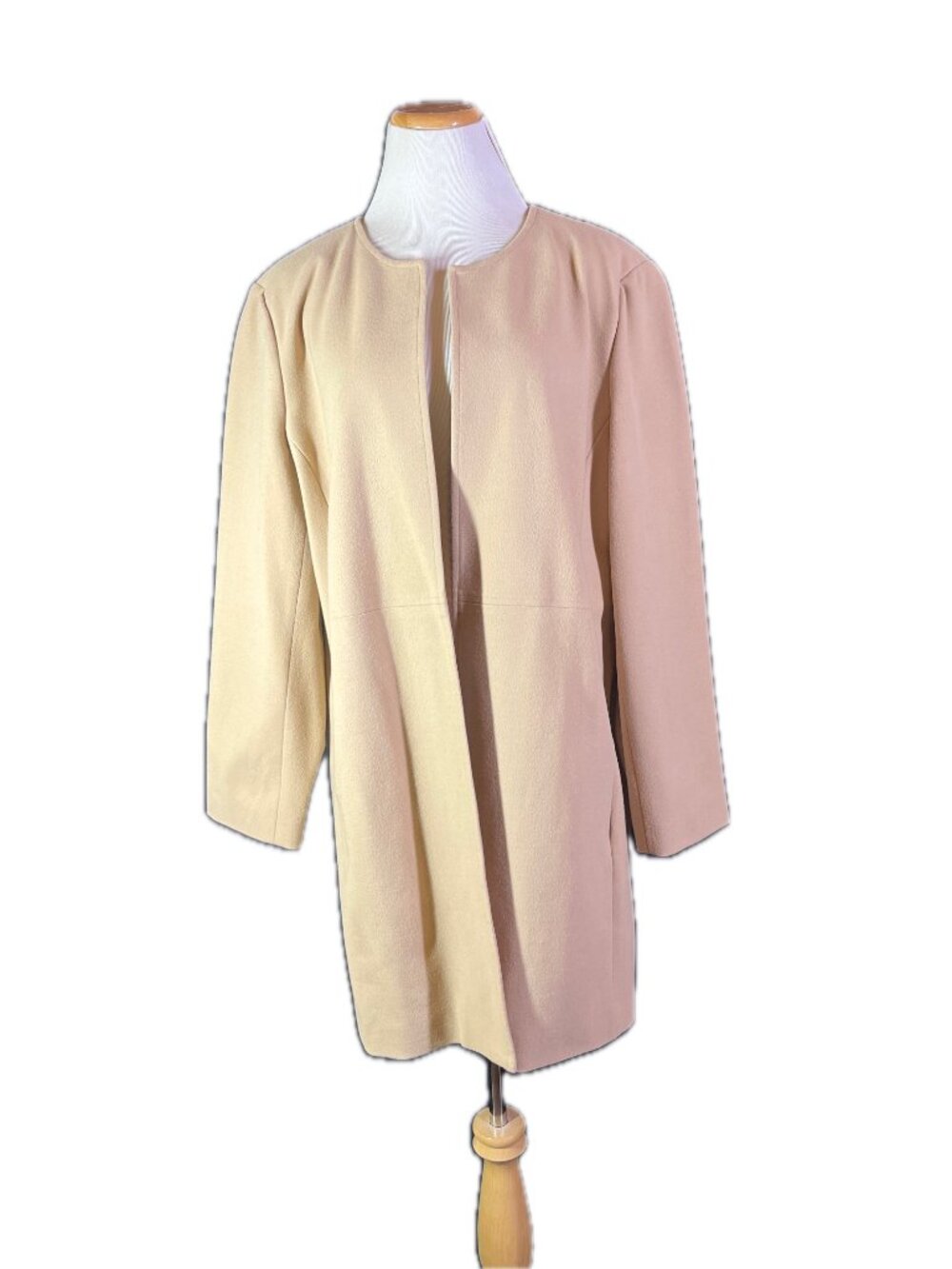 Chico's Size 3 (16/18) Open-Front Coat Tan Lined Pockets
